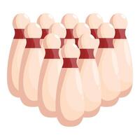 Set of bowling pins standing upright and ready to be knocked down vector