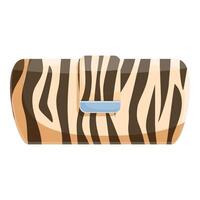Stylish case for glasses with zebra print closing with magnet vector