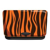 Tiger pattern wallet closing with button showing animal print design vector