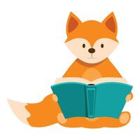 Cartoon fox is enjoying a good book vector
