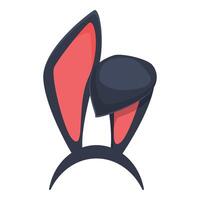 Black bunny ears headband with red inner ears celebrating easter vector