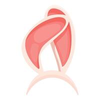 Pink bunny ears headband standing up on white background vector