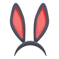 Grey bunny ears headband with red inside for party costume vector