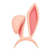 Pink bunny ears headband standing up on white background vector