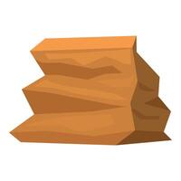 Big brown rock formation standing on white background vector