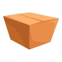 Closed cardboard box standing on floor with shadow vector