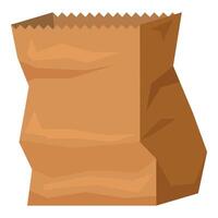 Brown paper bag standing open top jagged edges vector