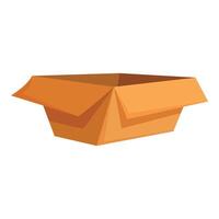 Square cardboard box standing open empty packaging vector