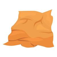 Crumpled sheet of paper is being blown by the wind vector