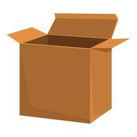 Empty cardboard box is open, ready to be filled vector
