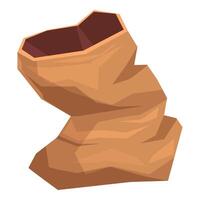 Crumpled brown paper bag standing open and empty vector