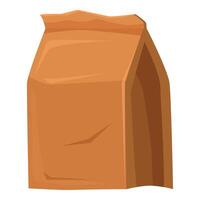 Brown paper bag standing up with folded top vector