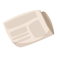 Folded newspaper lying open showing blank columns for news and information vector