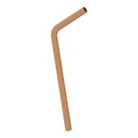 Single realistic brown drinking straw angled right isometric view vector