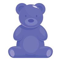 Blue gummy bear sitting down isolated on white background vector