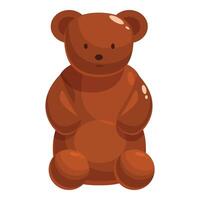 Chocolate teddy bear candy sitting and looking forward vector