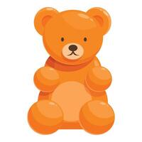 Orange gummy bear sitting with a smile on its face vector