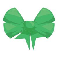 Big green gift bow with a knot in the center vector