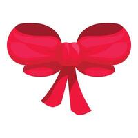 Red ribbon bow making a decorative shape vector
