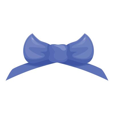 Blue ribbon bow making a decoration for a gift