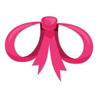 Big pink bow with knot tying ribbon together vector