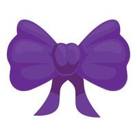 Big purple bow with knot for gift wrapping and decoration vector