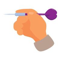 Businessman is holding a dart, about to aim at a target vector