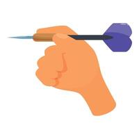 Hand is holding a dart ready to throw it to hit a target vector