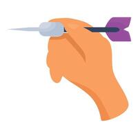 Close up of hand holding dart targeting success vector