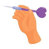 Hand holding dart targeting success in business strategy vector