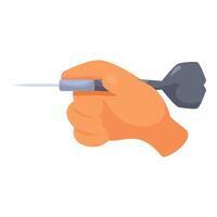 Hand holding dart targeting success in game of darts vector