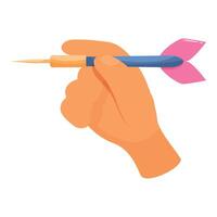 Hand holding dart aiming at target business strategy concept vector