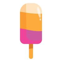 Delicious ice cream pop is showing two different flavors vector