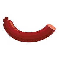 Curved sausage showing sliced section icon vector