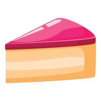 Delicious slice of cake with pink icing waiting to be eaten vector