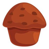 Chocolate chip muffin isolated on a white background vector