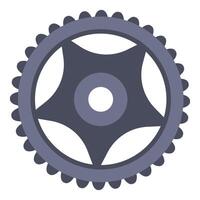 Simple round gear with teeth rotating clockwise vector