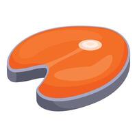 Fresh salmon steak showing its delicious orange color vector
