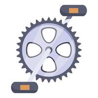 Bicycle wheel rotating with pedals attached illustration vector