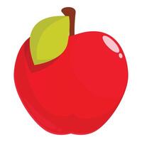 Red apple with leaf showing freshness and health vector