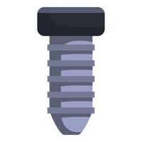 Metal screw with thread being screwed with screwdriver vector