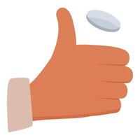 Hand flipping coin making decision on white background vector