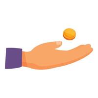Businessman hand tossing golden coin finance concept vector