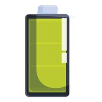 Green battery indicator showing increasing energy level vector