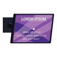 Digital signage displaying information hanging on wall vector