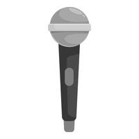 Gray microphone standing up for recording audio vector