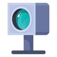 Modern security camera monitoring showing green light vector