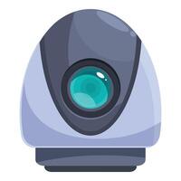 Modern security camera observing showing blue lens recording vector