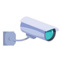 Security camera mounted on wall providing surveillance vector