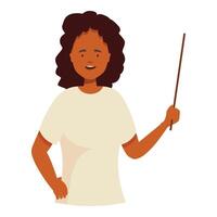 Teacher is holding a pointer and explaining a topic vector